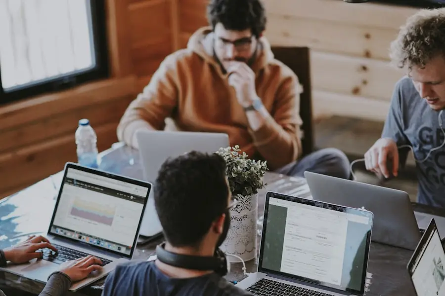Self-employed professionals working in a relaxed modern workspace